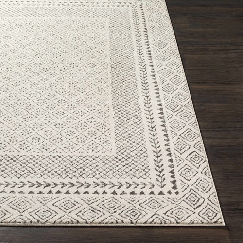 Charcoal and Ivory Farmhouse Area Rug