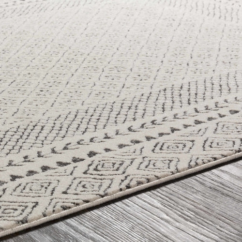 Charcoal and Ivory Farmhouse Area Rug
