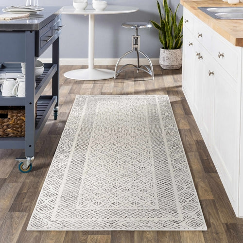 Charcoal and Ivory Farmhouse Area Rug
