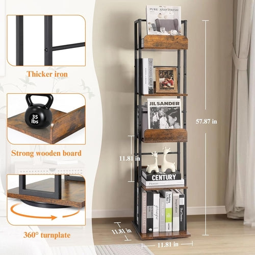 Rotating Corner Bookshelf