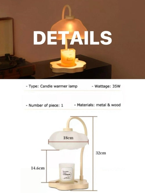 Cloud Glow Candle Warmer Lamp with Timer – Cute Modern Wax-Melting Lamp for Large Candles