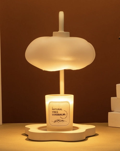 Cloud Glow Candle Warmer Lamp with Timer – Cute Modern Wax-Melting Lamp for Large Candles