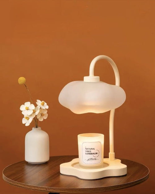 Cloud Glow Candle Warmer Lamp with Timer – Cute Modern Wax-Melting Lamp for Large Candles