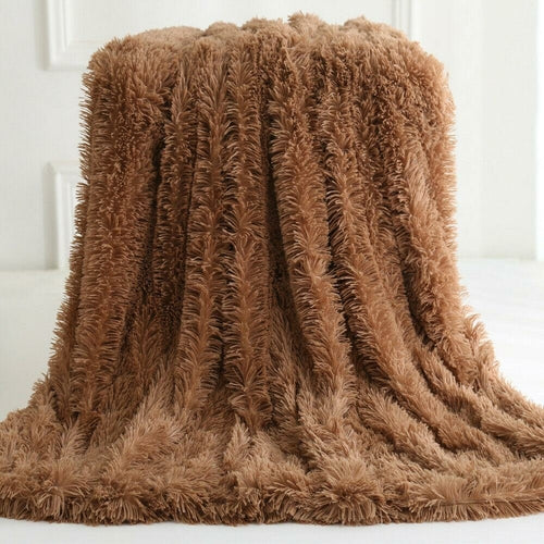 Reversible Faux Fur Throw Blanket