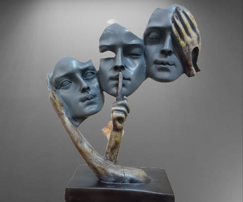 Whispered Reflection Resin Face Sculpture