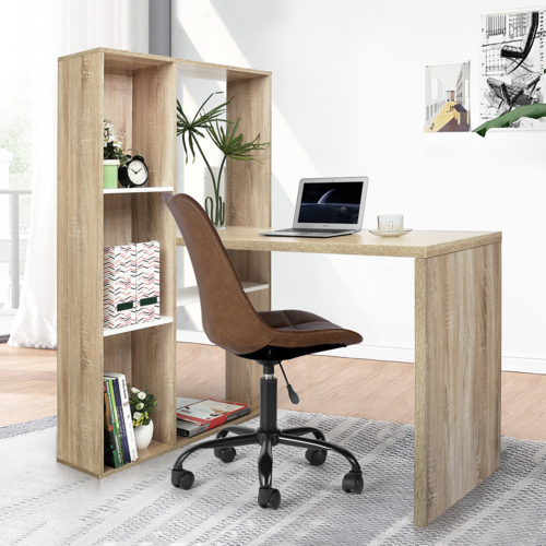 Ardenwood L-Shape Corner Desk with Modular Shelving
