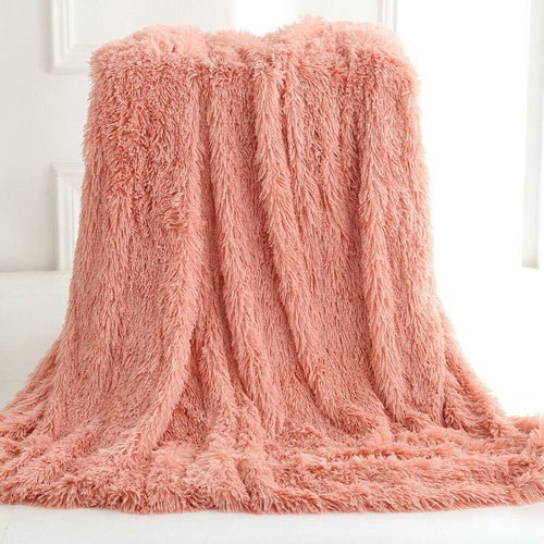 Reversible Faux Fur Throw Blanket