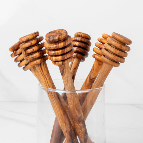 Handcrafted Olive Wood Honey Dipper