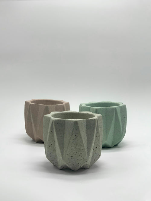 Folded Geometry Artisan Concrete Planter