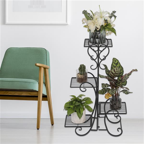 Vespera 4-Tier Black Metal Plant Display Stand