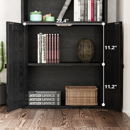 Industrial Bookshelf with Doors