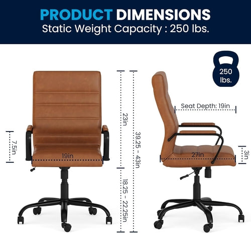 Whitney High-Back Leather Soft Executive Desk Chair