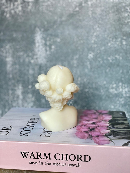 Blindfolded Flower Girl Candle – Handcrafted Soy Wax Sculpture