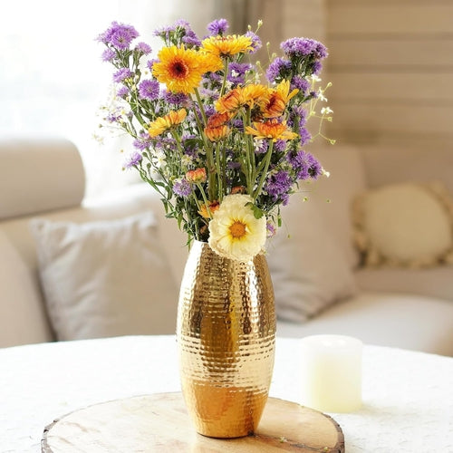 Metal Hammered Vase – Elegant Decorative Accent for Modern Interiors