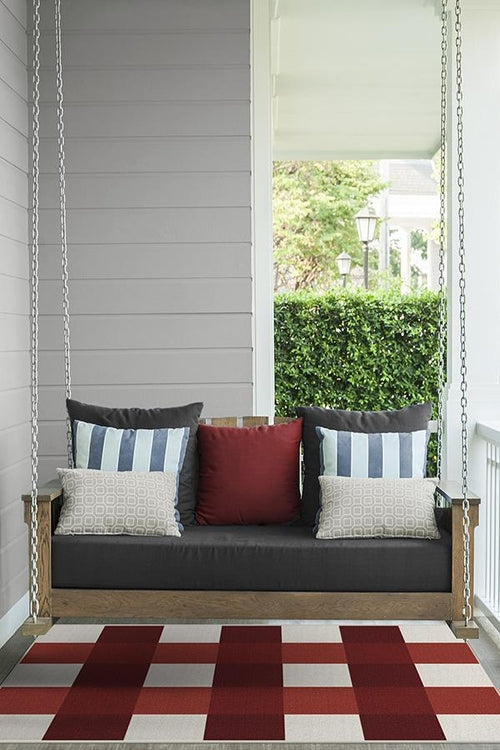 Gingham Plaid Outdoor Rug