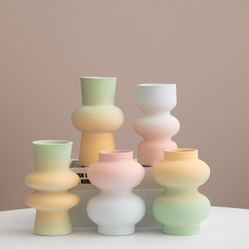 Chromatic Joy Ceramic Gradient Vase