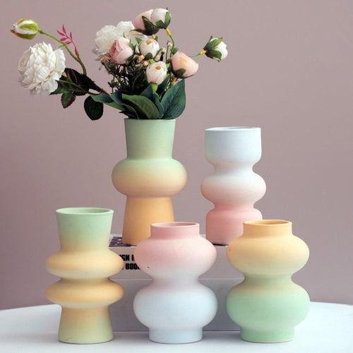 Chromatic Joy Ceramic Gradient Vase