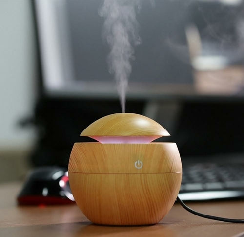 USB Ultrasonic Essential Oil Diffuser – Cool Mist Humidifier with 7-Color LED Night Light