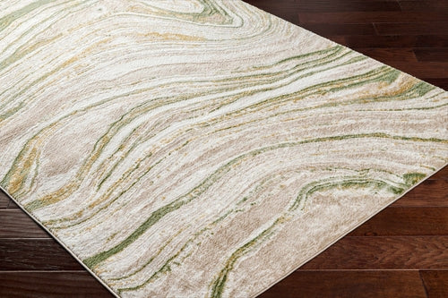 Green Marble Abstract Area Rug