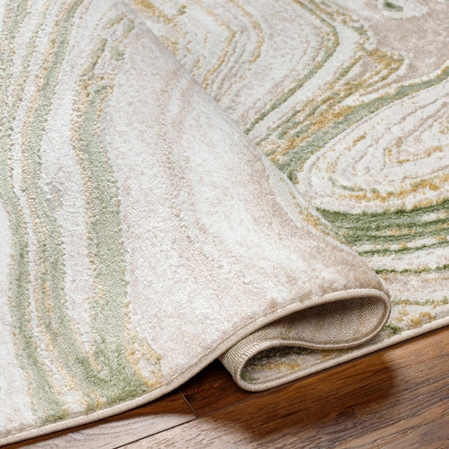 Green Marble Abstract Area Rug