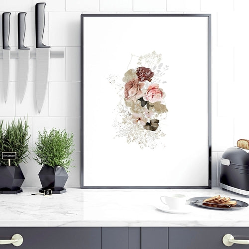 Shabby Chic Rose Wall Art Print Set