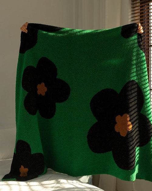 Microfiber Sunflower Print Throw Blanket